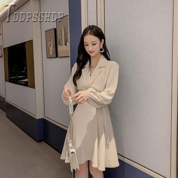 casual dresses 2021 spring autumn women dress french lapel female, Black;gray
casual dresses 2021 spring autumn women dress french lapel female, Black;gray