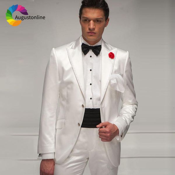 men's suits & blazers italian white men peaked lapel wedding tuxedos groom wear 2 pieces (jacket+pants) terno slim fit costume hom, White;black
men's suits & blazers italian white men peaked lapel wedding tuxedos groom wear 2 pieces (jacket+pants) terno slim fit costume hom, White;black