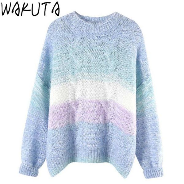 winter clothes women rainbow striped sweater korean chic casual loose o neck long sleeve soft warm knitting pullovers women's sweaters, White;black
winter clothes women rainbow striped sweater korean chic casual loose o neck long sleeve soft warm knitting pullovers women's sweaters, White;black