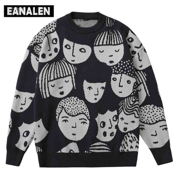 harajuku retro anime cartoon knitted ugly men's street video grandpa sweater women's pullover couple, Black
harajuku retro anime cartoon knitted ugly men's street video grandpa sweater women's pullover couple, Black