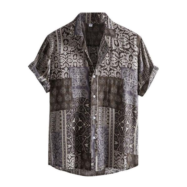 men's casual shirts summer men hawaiian shirt short sleeve ethnic printed loose blouse vintage beach camisa masculina plus size, White;black
men's casual shirts summer men hawaiian shirt short sleeve ethnic printed loose blouse vintage beach camisa masculina plus size, White;black