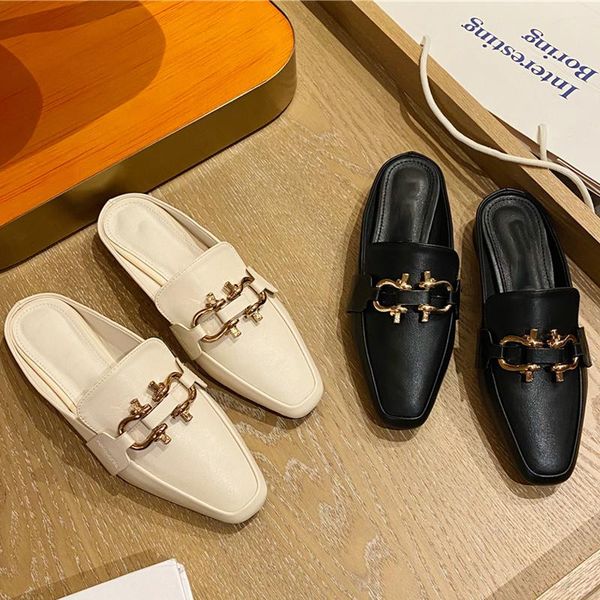 women slippers slip on mules flat heel slides shoes woman casual metal button ladies flats fashion female loafers, Black
women slippers slip on mules flat heel slides shoes woman casual metal button ladies flats fashion female loafers, Black