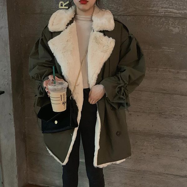 winter wool coat women 2021 korean style loose patchwork thick warm fashion casual female fur liner overcoat women's jackets, Black;brown
winter wool coat women 2021 korean style loose patchwork thick warm fashion casual female fur liner overcoat women's jackets, Black;brown