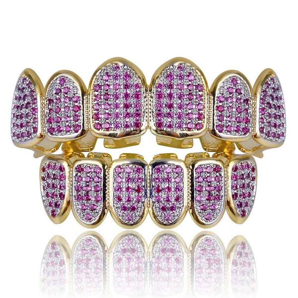 new custom fit hip hop gold teeth grillz caps micro pave fuchsia cubic zirconia & bottom grills set for christmas gift women, Black
new custom fit hip hop gold teeth grillz caps micro pave fuchsia cubic zirconia & bottom grills set for christmas gift women, Black