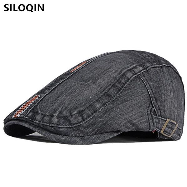 berets siloqin snapback cap men's washed denim autumn retro personality embroidery tongue adjustable size women's decorative hat, Blue;gray
berets siloqin snapback cap men's washed denim autumn retro personality embroidery tongue adjustable size women's decorative hat, Blue;gray