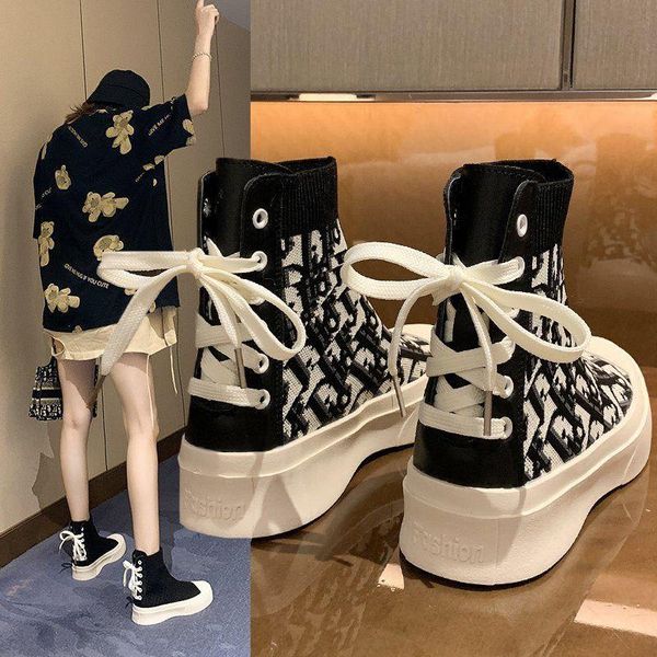 spring 2021 boots women's shoes, fashion high help woven elastic cloth breathable leisure shoes, Black
spring 2021 boots women's shoes, fashion high help woven elastic cloth breathable leisure shoes, Black