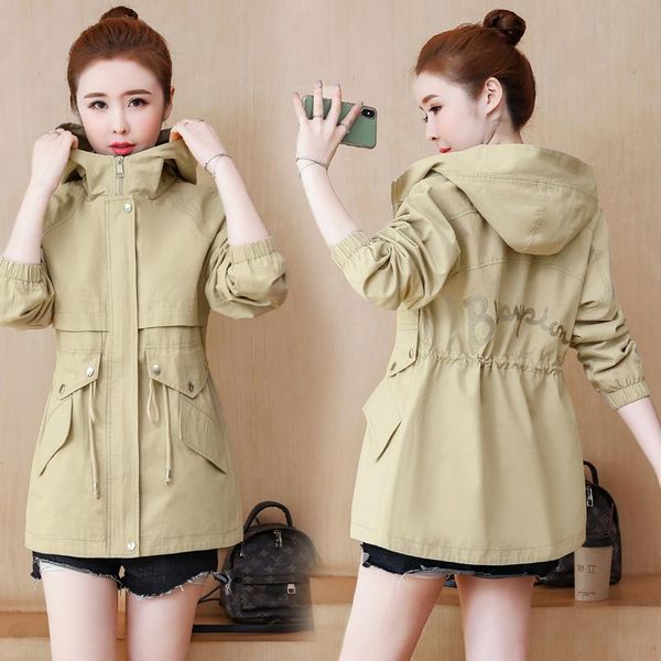 women's trench coats spring autumn coat fashion hooded short student outerwear jacket plus size slim female windbreaker h417, Tan;black
women's trench coats spring autumn coat fashion hooded short student outerwear jacket plus size slim female windbreaker h417, Tan;black
