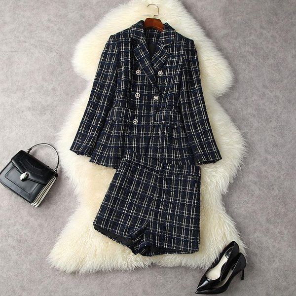 women's tracksuits shorts suit winter 2021 ol long sleeved double-breasted blzer jacket + tweed wide leg two piece set female, Gray
women's tracksuits shorts suit winter 2021 ol long sleeved double-breasted blzer jacket + tweed wide leg two piece set female, Gray