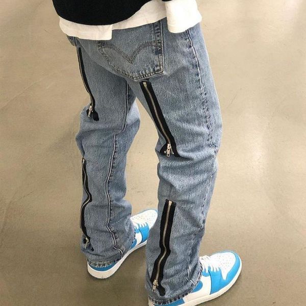 men's jeans streetwear back zipper fake pockets washed mens harajuku straight retro baggy denim trousers oversize loose jean pants 9xmc, Blue
men's jeans streetwear back zipper fake pockets washed mens harajuku straight retro baggy denim trousers oversize loose jean pants 9xmc, Blue