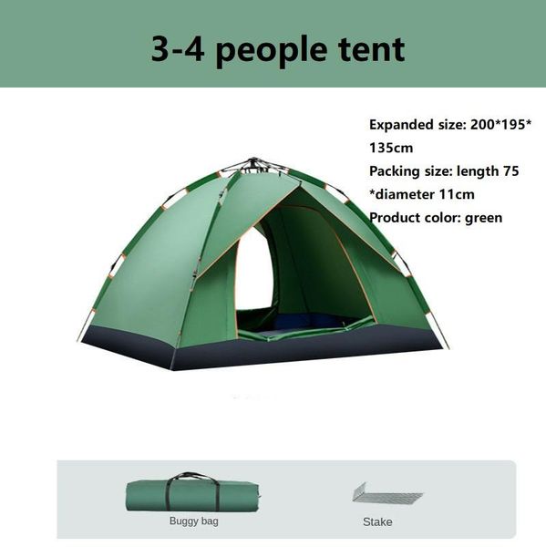 tents and shelters 3-4 people 170t sun rain tent camping equipment single layer super llight automatic spring fiberglass poles
tents and shelters 3-4 people 170t sun rain tent camping equipment single layer super llight automatic spring fiberglass poles
