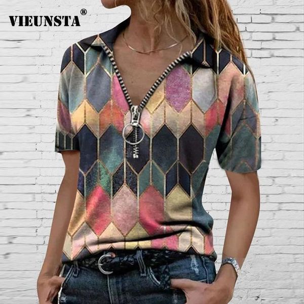 women's blouses & shirts 2021 summer colorful geometric print blouse shirt spring elegant zip up v-neck women casual short sleeve plus, White
women's blouses & shirts 2021 summer colorful geometric print blouse shirt spring elegant zip up v-neck women casual short sleeve plus, White