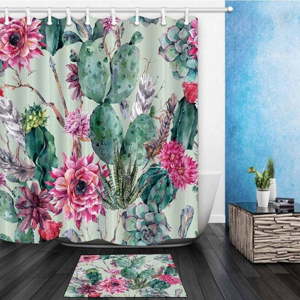 shower curtains tropical cactus waterproof bath curtain for the bathroom polyester fabric decorative accessories with hooks
shower curtains tropical cactus waterproof bath curtain for the bathroom polyester fabric decorative accessories with hooks