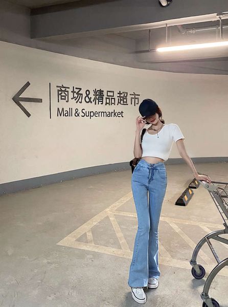 summer thin design feeling tight blue micro horn pants high waist slim casual
summer thin design feeling tight blue micro horn pants high waist slim casual