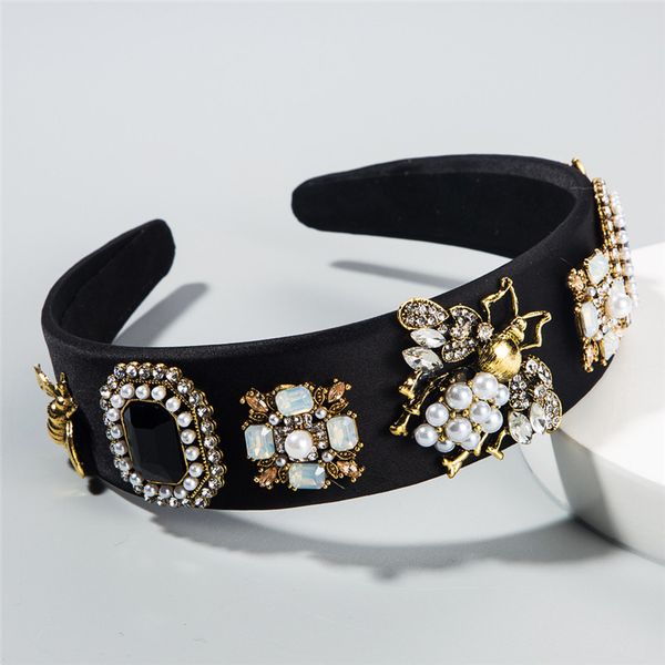 baroque bee hairbands jeweled pearl hairband for women girls crystal rhinestone elegant bezel hair accessories, Slivery;white
baroque bee hairbands jeweled pearl hairband for women girls crystal rhinestone elegant bezel hair accessories, Slivery;white