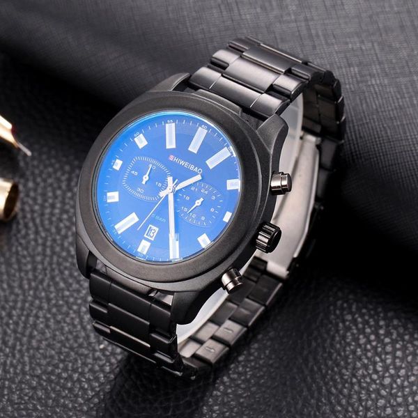 wristwatches brand watches men sport quartz clock waterproof steel rhinestone military business chronograph wrist watch relogio masculino, Slivery;brown 
wristwatches brand watches men sport quartz clock waterproof steel rhinestone military business chronograph wrist watch relogio masculino, Slivery;brown