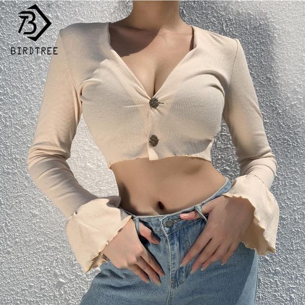 women's t-shirt spring 2021 knit wear cardigans short women solid v-neck buttons flare long sleeve crop tshirt t0d402a, White
women's t-shirt spring 2021 knit wear cardigans short women solid v-neck buttons flare long sleeve crop tshirt t0d402a, White