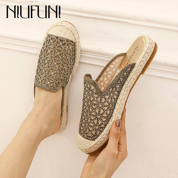 slippers slip-on lazy shoes fisherman summer slides rhinestone rattan grass woven women mesh hollow sandals flats, Black
slippers slip-on lazy shoes fisherman summer slides rhinestone rattan grass woven women mesh hollow sandals flats, Black