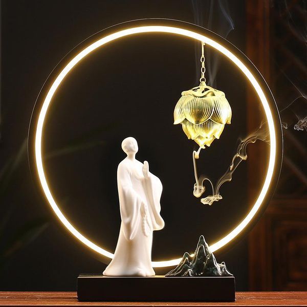 fragrance lamps prayer backflow incense burner led light smoke waterfall ceramic meditation sticks holder 20pc cones creative home decor
fragrance lamps prayer backflow incense burner led light smoke waterfall ceramic meditation sticks holder 20pc cones creative home decor