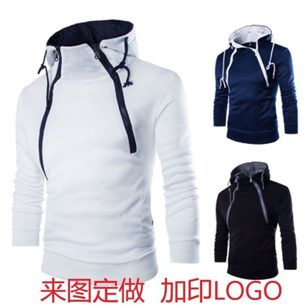 autumn and winter new placket double zipper cardigan contrast hooded coat men's sweater fashion brand, Black
autumn and winter new placket double zipper cardigan contrast hooded coat men's sweater fashion brand, Black