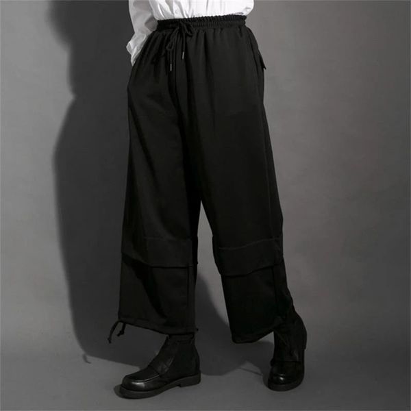 men's pants casual nine point dark style hairstyle designer clothing imitation double super loose wide leg, Black
men's pants casual nine point dark style hairstyle designer clothing imitation double super loose wide leg, Black