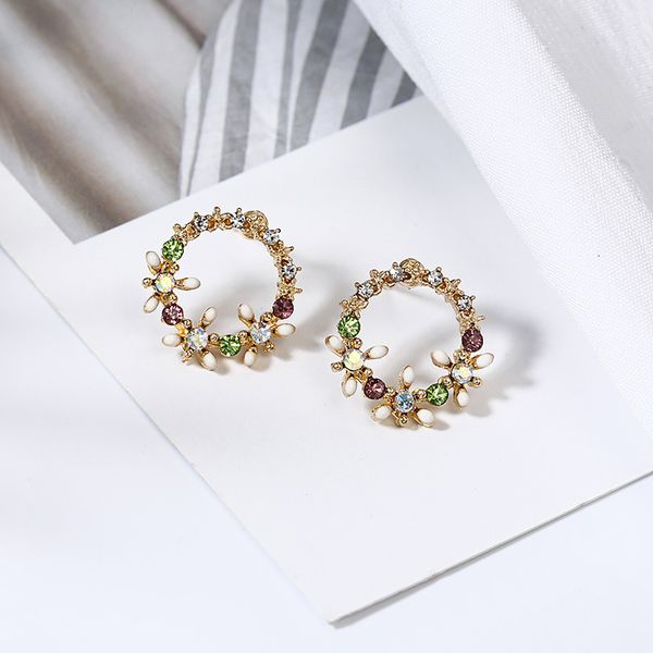 studs earrings korean fashion flower ring pendant female japanese and simple temperament versatile personality jewelry, Golden;silver
studs earrings korean fashion flower ring pendant female japanese and simple temperament versatile personality jewelry, Golden;silver