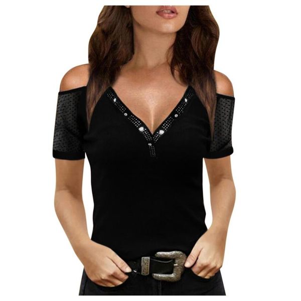 women's t-shirt women cold shoulder mesh eyelet short sleeve summer streetwear casual v neck t-shirts solid color #t1g, White
women's t-shirt women cold shoulder mesh eyelet short sleeve summer streetwear casual v neck t-shirts solid color #t1g, White