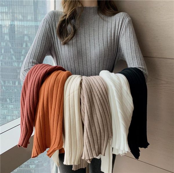 women's sweaters autumn winter knitted core-spun yarn bottoming thin all match inner outer sweater fashion pullover jumpers, White;black
women's sweaters autumn winter knitted core-spun yarn bottoming thin all match inner outer sweater fashion pullover jumpers, White;black