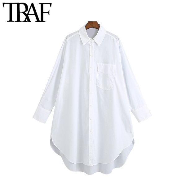traf women fashion with pockets oversized asymmetry blouses vintage long sleeve button-up female shirts blusa chic 210415, White
traf women fashion with pockets oversized asymmetry blouses vintage long sleeve button-up female shirts blusa chic 210415, White