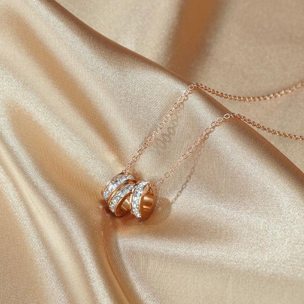 Stainless Steel Women Necklaces Pendants Chain Three Rings Zircon Neck For Girlfriend Wife Jewelry Creativity Gift Wholesale Pendant, Silver
Stainless Steel Women Necklaces Pendants Chain Three Rings Zircon Neck For Girlfriend Wife Jewelry Creativity Gift Wholesale Pendant, Silver