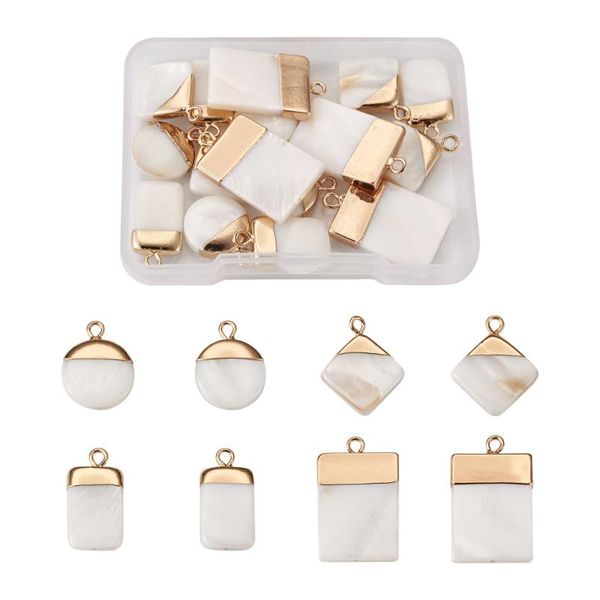 charms 16pcs/box natural freshwater shell pendants with gold plated brass for necklace bracelet earring dangles jewelry making, Bronze;silver
charms 16pcs/box natural freshwater shell pendants with gold plated brass for necklace bracelet earring dangles jewelry making, Bronze;silver