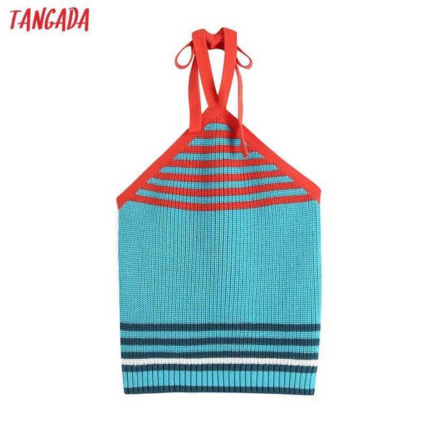 tangada women striped patterh hatler cropped tanks sleeveless backless female knit be954 210609, White
tangada women striped patterh hatler cropped tanks sleeveless backless female knit be954 210609, White