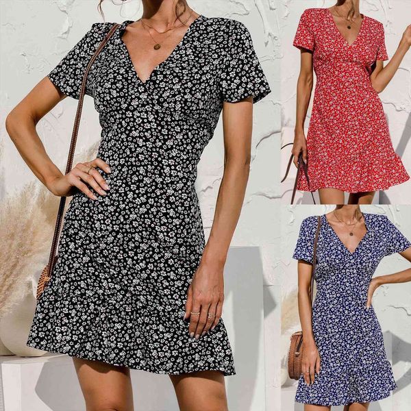 summer boho beach casual women dress short sleeve v neck floral print vintage female elegant robe vestido, Black;gray
summer boho beach casual women dress short sleeve v neck floral print vintage female elegant robe vestido, Black;gray