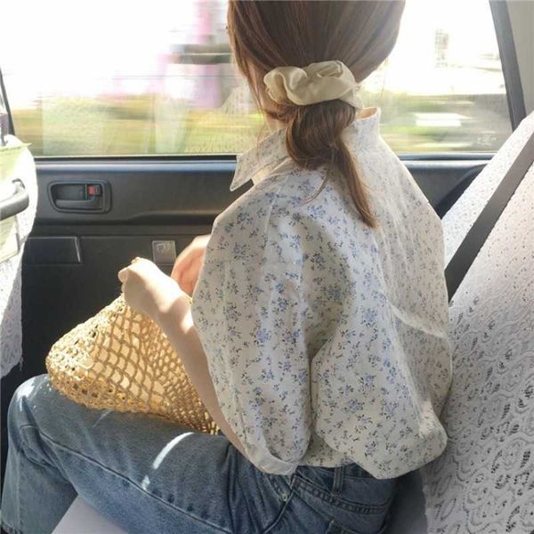 summer korean chic sweet fresh single-breasted blue lapel puff sleeve floral shirt women blusas mujer camisas de fashion blouse 210610, White
summer korean chic sweet fresh single-breasted blue lapel puff sleeve floral shirt women blusas mujer camisas de fashion blouse 210610, White