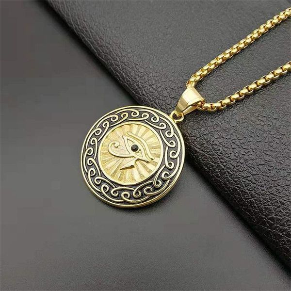 pendant necklaces punk hip hop ancient egypt the eye of horus round necklace stainless steel chain on fashion male drop, Silver
pendant necklaces punk hip hop ancient egypt the eye of horus round necklace stainless steel chain on fashion male drop, Silver