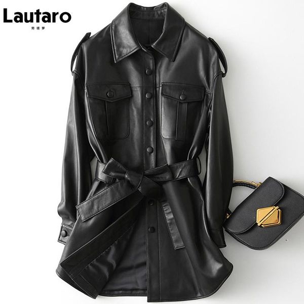 women's leather & faux lautaro spring autumn black oversized soft cargo jacket women long sleeve pockets sashes safari style fashion 20
women's leather & faux lautaro spring autumn black oversized soft cargo jacket women long sleeve pockets sashes safari style fashion 20
