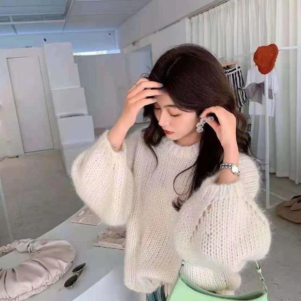 women's knits & tees cmaz2021 ''lantern sleeve sweater ~ french style knitting needle wool mohair blended loose and lazy knitwe, White
women's knits & tees cmaz2021 ''lantern sleeve sweater ~ french style knitting needle wool mohair blended loose and lazy knitwe, White