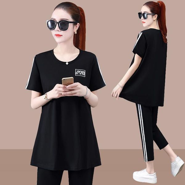 large size women's summer suit belly covering thin casual sports loose fat mm two-piece set two piece dress, White
large size women's summer suit belly covering thin casual sports loose fat mm two-piece set two piece dress, White