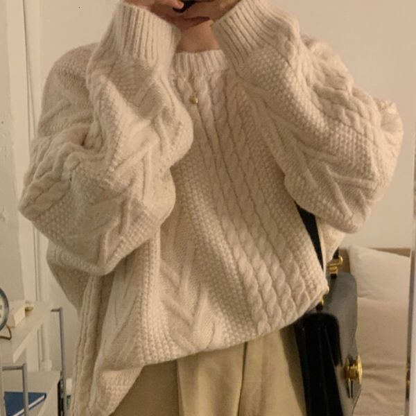 sweater korean women fall winter torsion wool long sleeve knit pullovers loose casual jumpers pull femme, White;black
sweater korean women fall winter torsion wool long sleeve knit pullovers loose casual jumpers pull femme, White;black