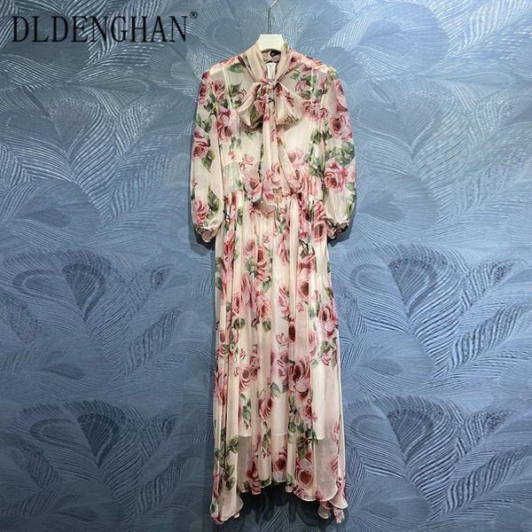 casual dresses dldenghan spring summer fashion designer dress women bow collar rose floral-print elegant vacation chiffon, Black;gray
casual dresses dldenghan spring summer fashion designer dress women bow collar rose floral-print elegant vacation chiffon, Black;gray