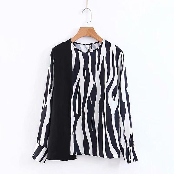women's blouses & shirts feminina kimono blouse zebra striped long sleeve o-neck casual loose women and plus size, White
women's blouses & shirts feminina kimono blouse zebra striped long sleeve o-neck casual loose women and plus size, White