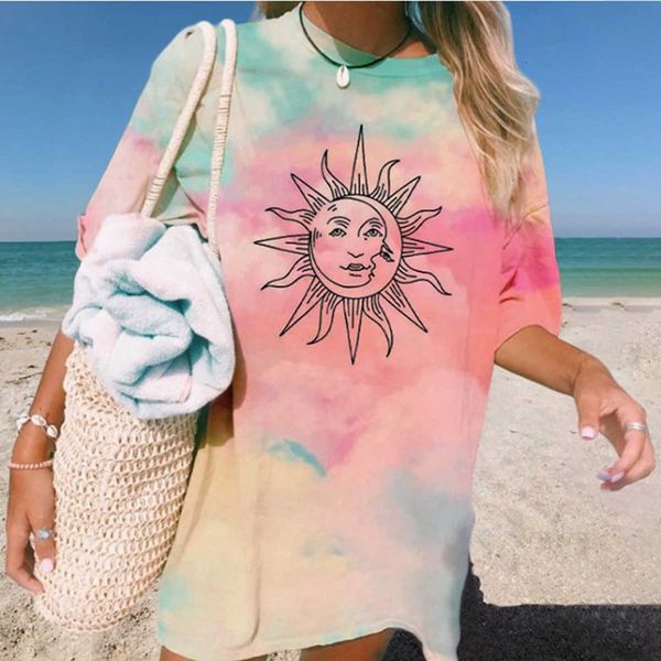 women's t-shirt vintage sun print oversized tee summer short sleeve o neck pullover harajuku casual tie dye t shirt female ep87, White
women's t-shirt vintage sun print oversized tee summer short sleeve o neck pullover harajuku casual tie dye t shirt female ep87, White