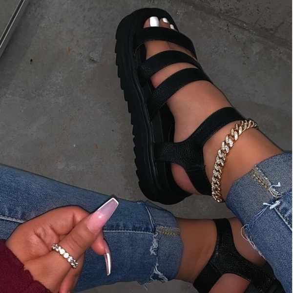dress shoes 2021 fashion high platform women's chunky sandals summer leather women thick soled beach sandal casual woman, Black
dress shoes 2021 fashion high platform women's chunky sandals summer leather women thick soled beach sandal casual woman, Black