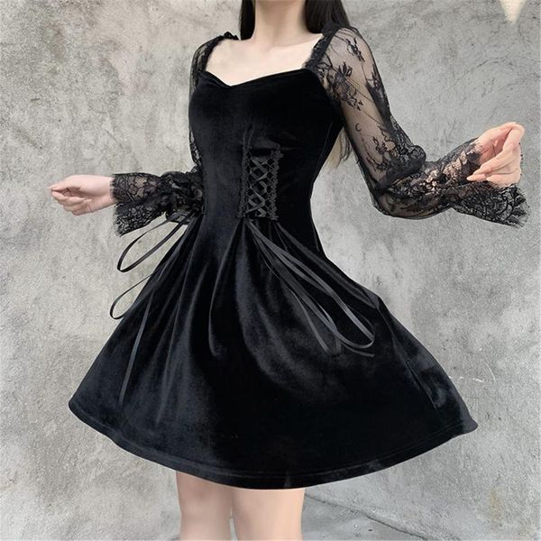 casual dresses dress women gothic velvet lace bodycon up vintage goth mini ball gowns mesh party cosplay vestidos, Black;gray
casual dresses dress women gothic velvet lace bodycon up vintage goth mini ball gowns mesh party cosplay vestidos, Black;gray