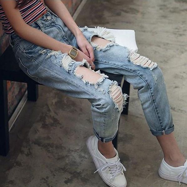 women's jeans high street torn hole waist casual loose oversized plus size pants harem, Blue
women's jeans high street torn hole waist casual loose oversized plus size pants harem, Blue