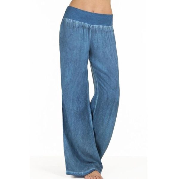 wide leg pants elastic women jean high waist denim trousers fashion solid color casual pantalon palazzo big size, Blue
wide leg pants elastic women jean high waist denim trousers fashion solid color casual pantalon palazzo big size, Blue