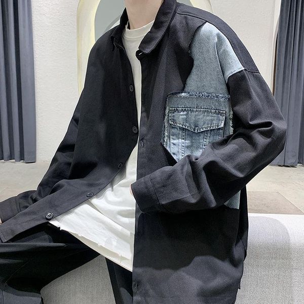 men's long-sleeved patchwork hawaiian cargo white cotton shirt denim stitching thickened loose fashion shirts -5xl casual, White;black
men's long-sleeved patchwork hawaiian cargo white cotton shirt denim stitching thickened loose fashion shirts -5xl casual, White;black