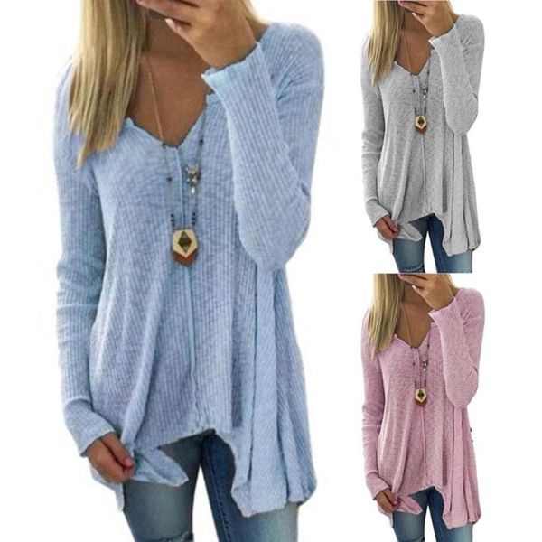women's blouses & shirts casual women solid color v neck irregular hem knitwear loose pullover sweater ladies winter warm knit, White
women's blouses & shirts casual women solid color v neck irregular hem knitwear loose pullover sweater ladies winter warm knit, White