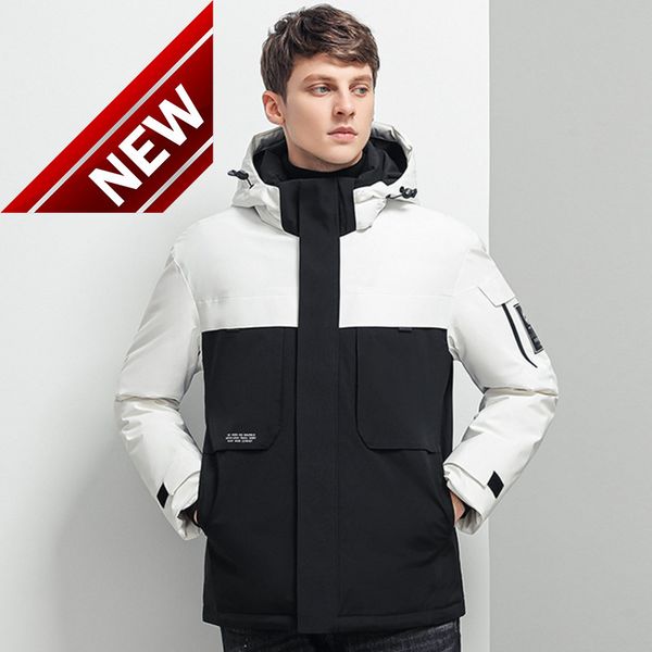 down jacket men 90% white goose warm winter jackets fashion cargo hooded thick windproof outerwear coats, Black
down jacket men 90% white goose warm winter jackets fashion cargo hooded thick windproof outerwear coats, Black