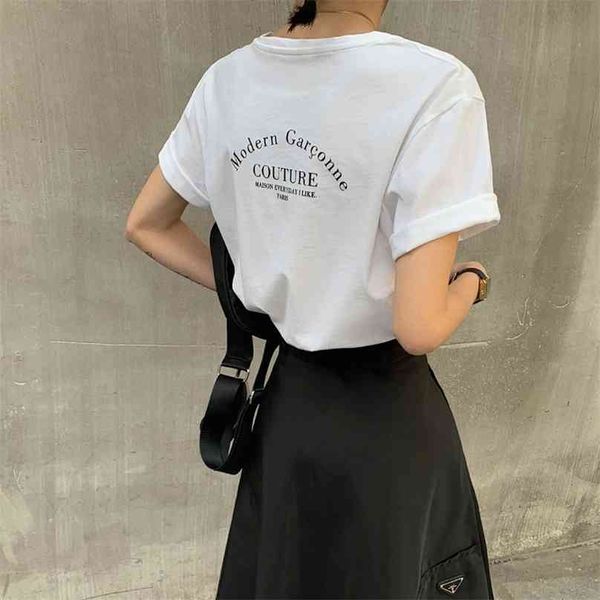 make han guoxia t-shirts printed letters behind ins female loosely contracted cotton round collar short sleeve blouse 210602, White
make han guoxia t-shirts printed letters behind ins female loosely contracted cotton round collar short sleeve blouse 210602, White
