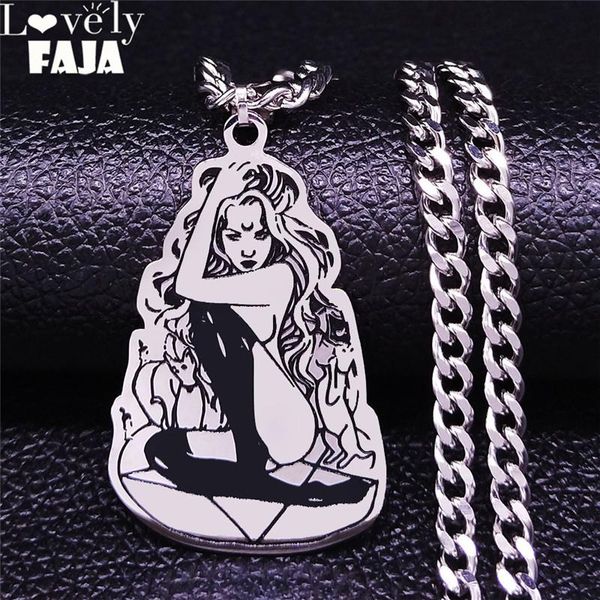 pendant necklaces fashion witch pentagram stainless steel necklace for women black silver color chain jewelry bijoux femme n4044s03
pendant necklaces fashion witch pentagram stainless steel necklace for women black silver color chain jewelry bijoux femme n4044s03